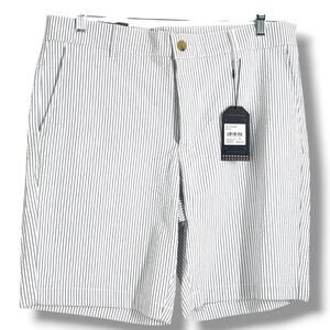 NWT BEN SHERMAN Men's Blue Seersucker Stripe Shorts 34W Regular Fit  Stretch